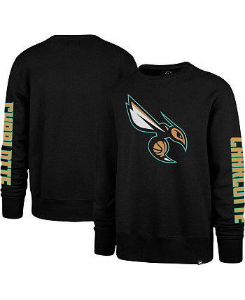 Мужской черный пуловер с капюшоном Charlotte Hornets 2022/23 City Edition с двумя торфяными принтами '47 Brand