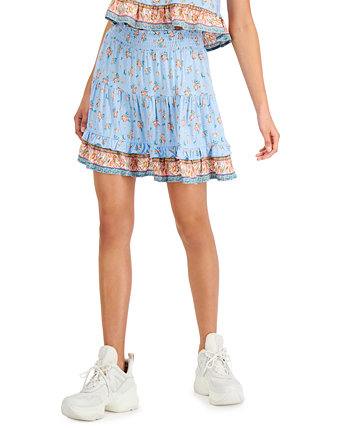 Хлопковая мини-юбка с цветочным принтом для подростков Kingston Grey
