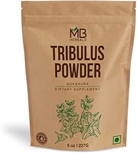 MB Herbals Tribulus Powder 8 oz / 0.5 lb | Pure Tribulus terrestris Powder | No Preservatives | to be Used as Supplement or in Tribulus Tablets/Capsules Formulation MB Herbals