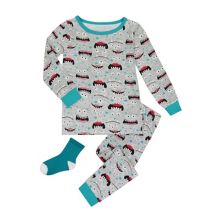Sleep On It Infant/Toddler Boys Wacky Monster Snug Fit Комплект из 2 предметов пижамы для сна с соответствующими носками Sleep On It