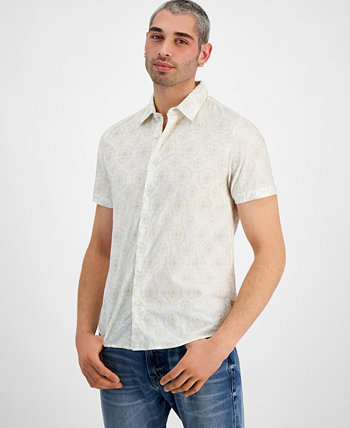 Men's Regular-Fit Mosaic Embroidery Shirt GUESS
