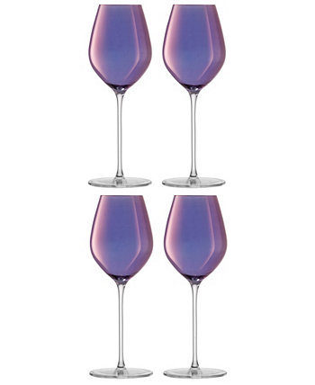 Aurora Champagne Tulip Glass 10oz Polar Violet x 4 LSA International