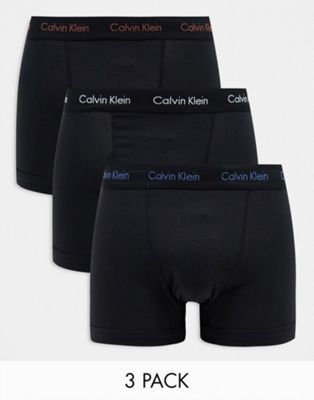 Комплект из трех плавок Calvin Klein черного цвета с контрастным логотипом на поясе Calvin Klein