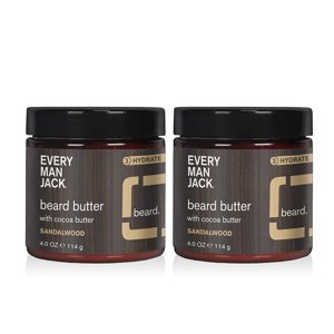 (2 Pack)Every Man Jack Sandalwood Hydrating Beard Butter for Men, Naturally Derived, 4 oz (Унции) Every Man Jack