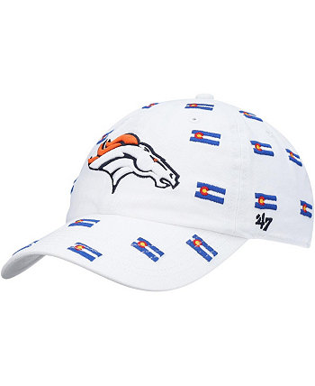 Женская регулируемая кепка '47 White Denver Broncos Confetti Clean Up '47 Brand