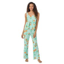 Женская укороченная пижамная майка из джерси для сна в социальном стиле и расклешенные пижамные брюки Beauty Sleep Social