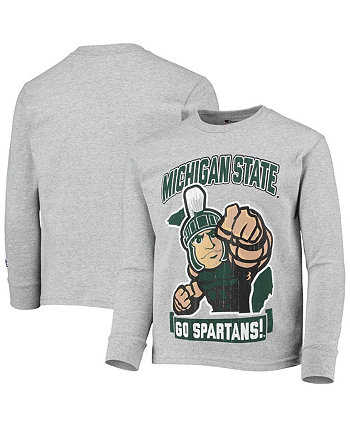 Серая рваная футболка Big Boys с изображением команды-талисмана команды Michigan State Spartans Strong Champion