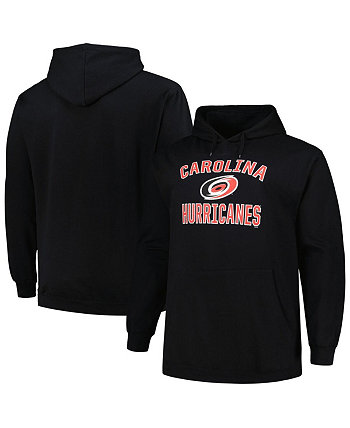 Мужской черный пуловер с капюшоном Carolina Hurricanes Big and Tall Arch поверх логотипа Profile