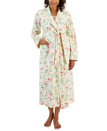 Женский хлопковый халат с поясом и цветочным принтом, созданный для Macy's Charter Club