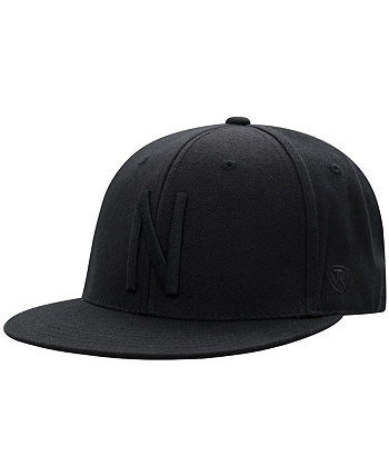 Men's Nebraska Huskers Black on Black Fitted Hat Top of the World