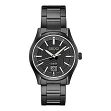 Seiko Essentials Men's Black Ion Plated Stainless Steel Black Dial Watch - SUR515 Seiko