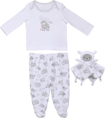 Топ с овечьим принтом, брюки с подошвой и защитное одеяло, комплект из 3 предметов Baby Starters