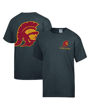 Мужская темно-серая футболка с рваным логотипом USC Trojans в винтажном стиле Comfortwash