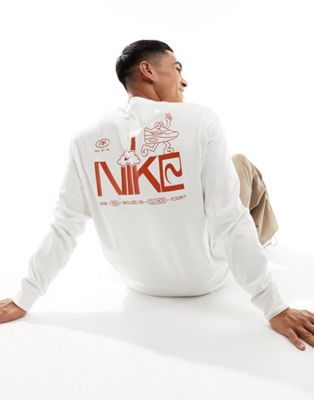 Белоснежная футболка с длинными рукавами и логотипом Nike M90 Nike