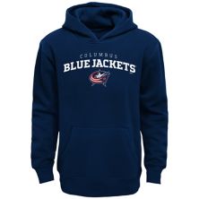 Молодежный темно-синий пуловер с капюшоном Columbus Blue Jackets Team Lock Up Outerstuff