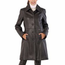 Plus Size Bgsd Amber Leather Walking Coat BGSD