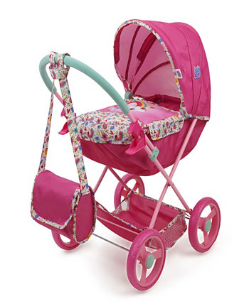 Классическая кукольная коляска Deluxe Pink Rainbow Baby Alive