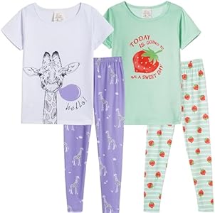 MyFav Children Girl Pajamas Set Soft Comfy Sleepwear Pajamas Size 4 to 14 Years MyFav