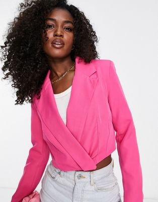 Ярко-розовый укороченный пиджак New Look New Look