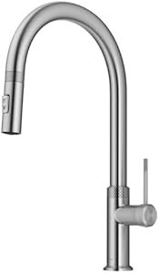 KRAUS Oletto Modern Industrial Pull-Down Single Handle Kitchen Faucet in Spot Free Stainless Steel, KPF-2654SFS Kraus