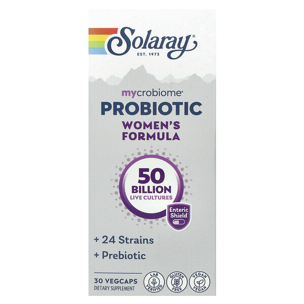 Mycrobiome, Пробиотик, Формула для женщин, 50 миллиардов, 30 капсул - Solaray Solaray