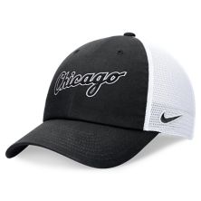 Men's Nike Black Chicago White Sox Evergreen Wordmark Trucker Adjustable Hat Nitro USA