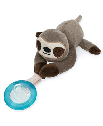 Calming Natural Flex Snuggleez Pacifier with Plush Animal, Sloth, Brown NUBY