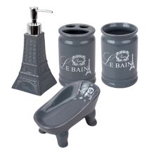Главная Основы Набор керамических принадлежностей для ванны Le Bain Paris Eiffel Tower из 4 предметов HOME BASICS
