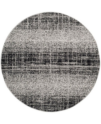 Adirondack 116 Серебристый и черный круглый коврик размером 6 x 6 футов Safavieh