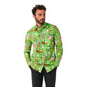 Мужская рождественская рубашка с длинным рукавом и пуговицами OppoSuits OppoSuits