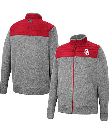 Мужская Куртка Colosseum Oklahoma Sooners Putter Herringbone на молнии Colosseum