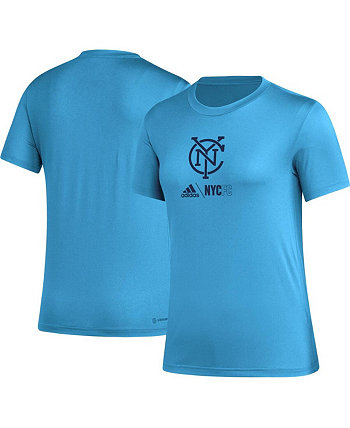 Женская голубая футболка New York City FC AEROREADY Club Icon Adidas