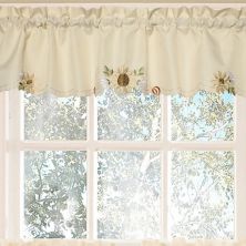 Sweet Home Sunflower Cream Embroidered Kitchen Valance Sweet Home Collection