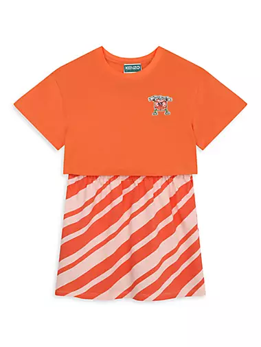 Little Girl's &amp; Girl's Striped T-Shirt Dress Kenzo