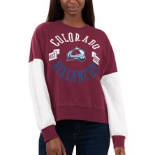 Women's G-III 4Her by Carl Banks Burgundy Colorado Avalanche Team Pride Pullover Sweatshirt In The Style