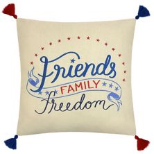 Americana Friends, Family, Freedom Throw Pillow Celebrate Together