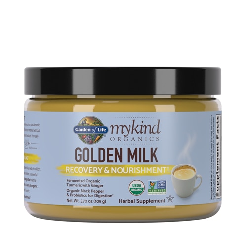 Золотое молоко mykind Organics 105 г - ферментированная органическая куркума с имбирем Garden of Life