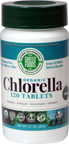 Organic Chlorella -- 500 mg - 120 Tablets (Таблетки) Green Foods