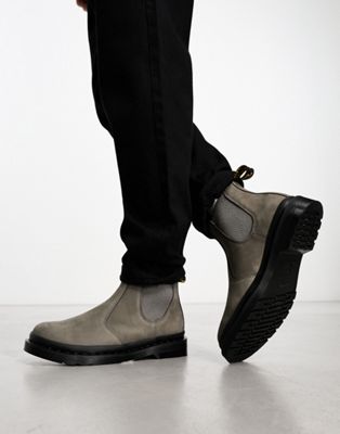 Туфли Dr Martens 1461 с 3 люверсами из кожи нубука никель-серого цвета Dr. Martens
