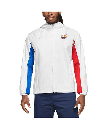 Мужская белая куртка с капюшоном и молнией во всю длину реглан Barcelona AWF Nike