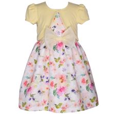 Джинсовый кардиган Bonnie и платье с цветочным принтом для малышей и малышей Bonnie Jean