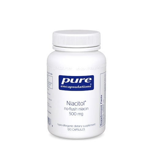 Pure Encapsulations Niacitol® никотиновая кислота без смывания -- 500 мг -- 120 капсул Pure Encapsulations