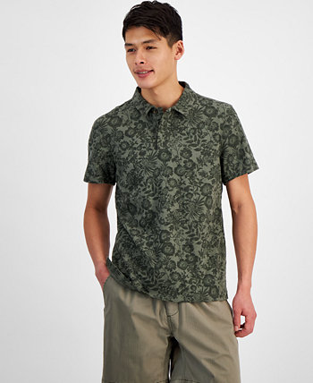 Мужская рубашка-поло с коротким рукавом и цветочным принтом, созданная для Macy's Sun & Stone