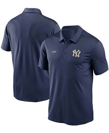 Мужская темно-синяя рубашка поло New York Yankees Cooperstown Collection Logo Franchise Performance Nike