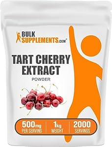 BulkSupplements.com Tart Cherry Extract Powder - Tart Cherry Supplement, Herbal Supplement - Antioxidant Source, Gluten Free, 500mg per Serving, 500g (1.1 lbs) (Pack of 1) BulkSupplements