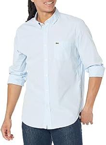 Lacoste Men's Long Sleeve Checked Gingham Button-Down Shirt Lacoste