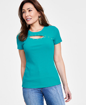 Women's Fitted Cutout Top, Created for Macy's I.N.C. International Concepts