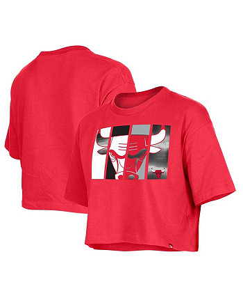 Women's Red Chicago Bulls Cropped T-shirt New Era