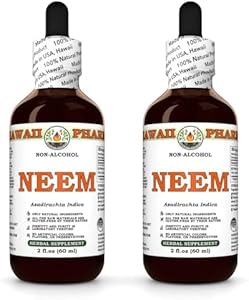 Neem Alcohol-Free Liquid Extract, Organic Neem (Azadirachta Indica) Dried Leaf Glycerite Natural Herbal Supplement, Hawaii Pharm, USA 2 fl.oz Hawaii Pharm