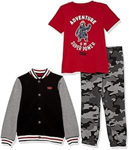 Levi's baby-boys Graphic T-shirt, Sweatshirt and Joggers 3-piece Outfit Set Levi"s